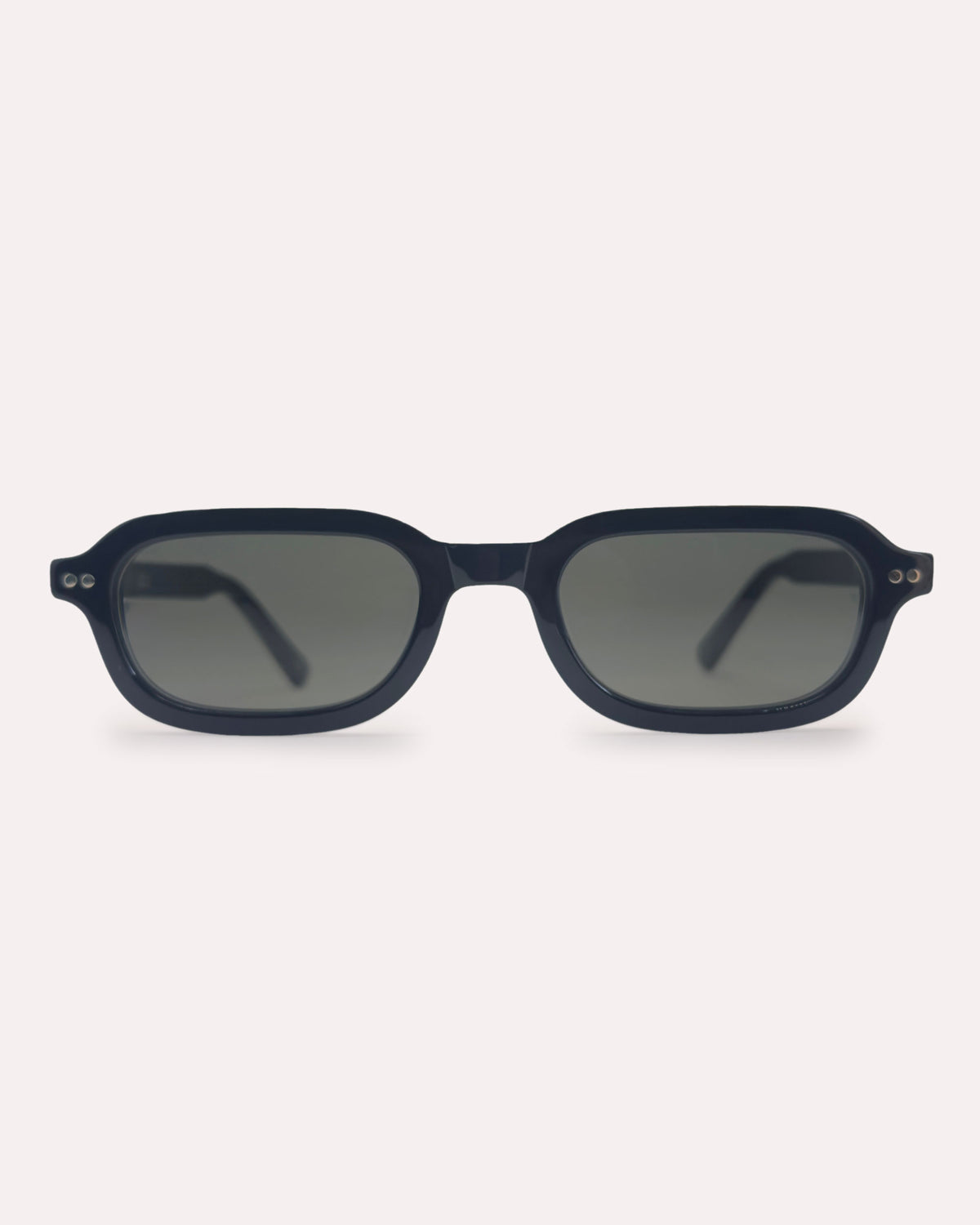 Plein Air Eyewear Cassatt sunglasses, black acetate frame with black lenses, front view
