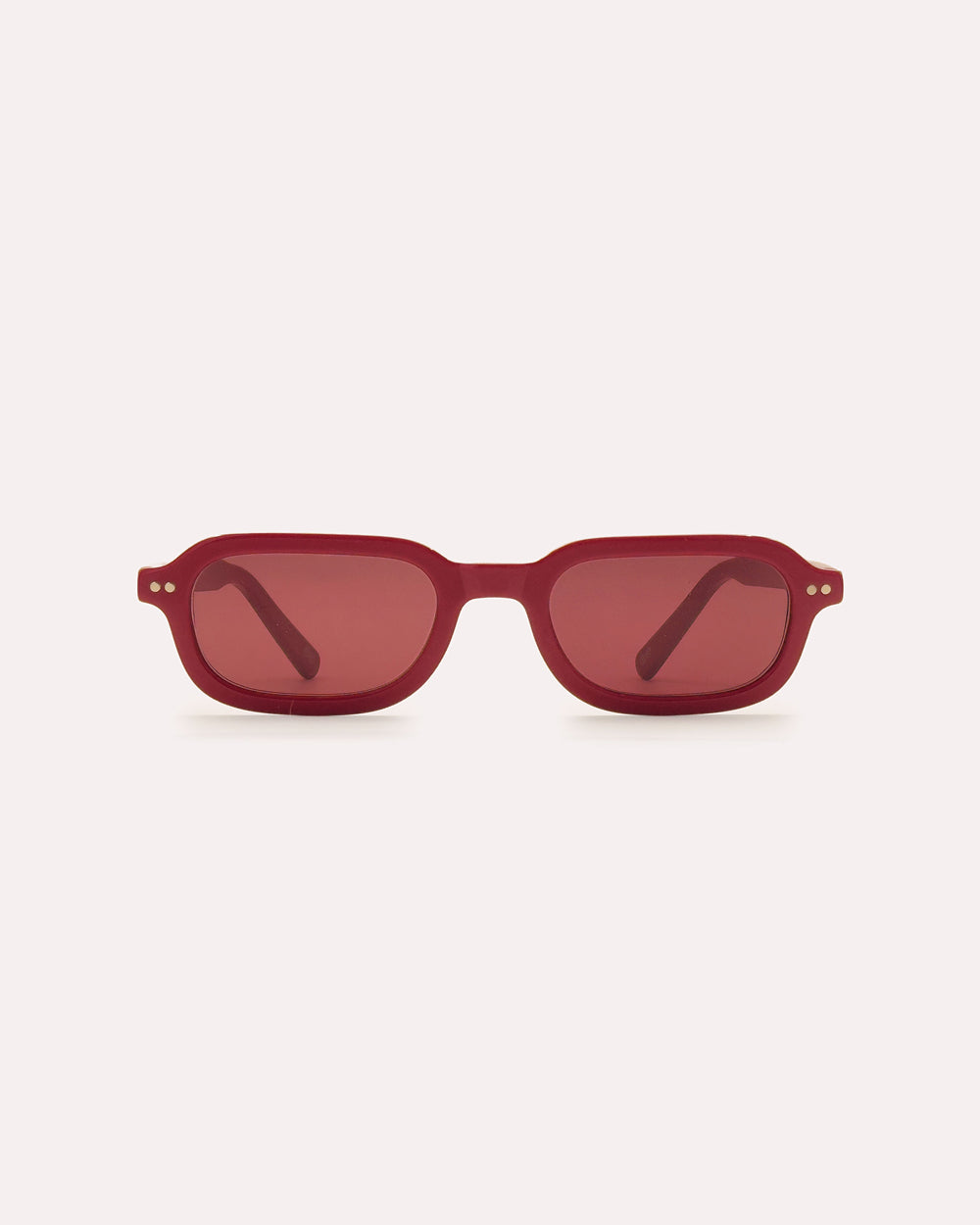 Plein Air Eyewear Cassatt sunglasses, red acetate frame with red lenses, front view